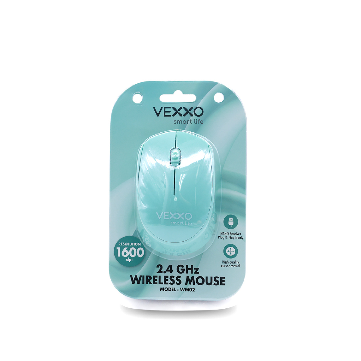 WM02 เมาส์ไร้สาย สีเขียวพาสเทล