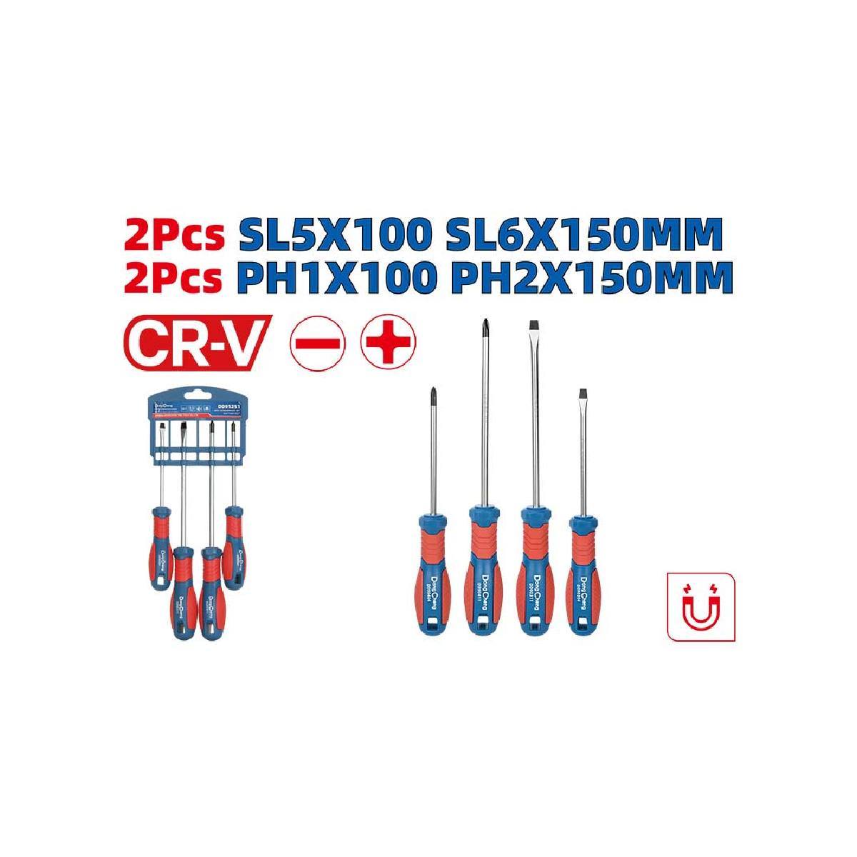 ชุดไขควง 4 ชิ้น (+/-)  100MM/150MM