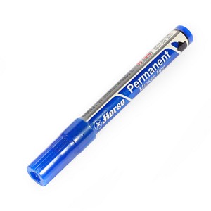 ปากกาเคมี H-44 หัวกลม ตราม้า -สีน้ำเงิน