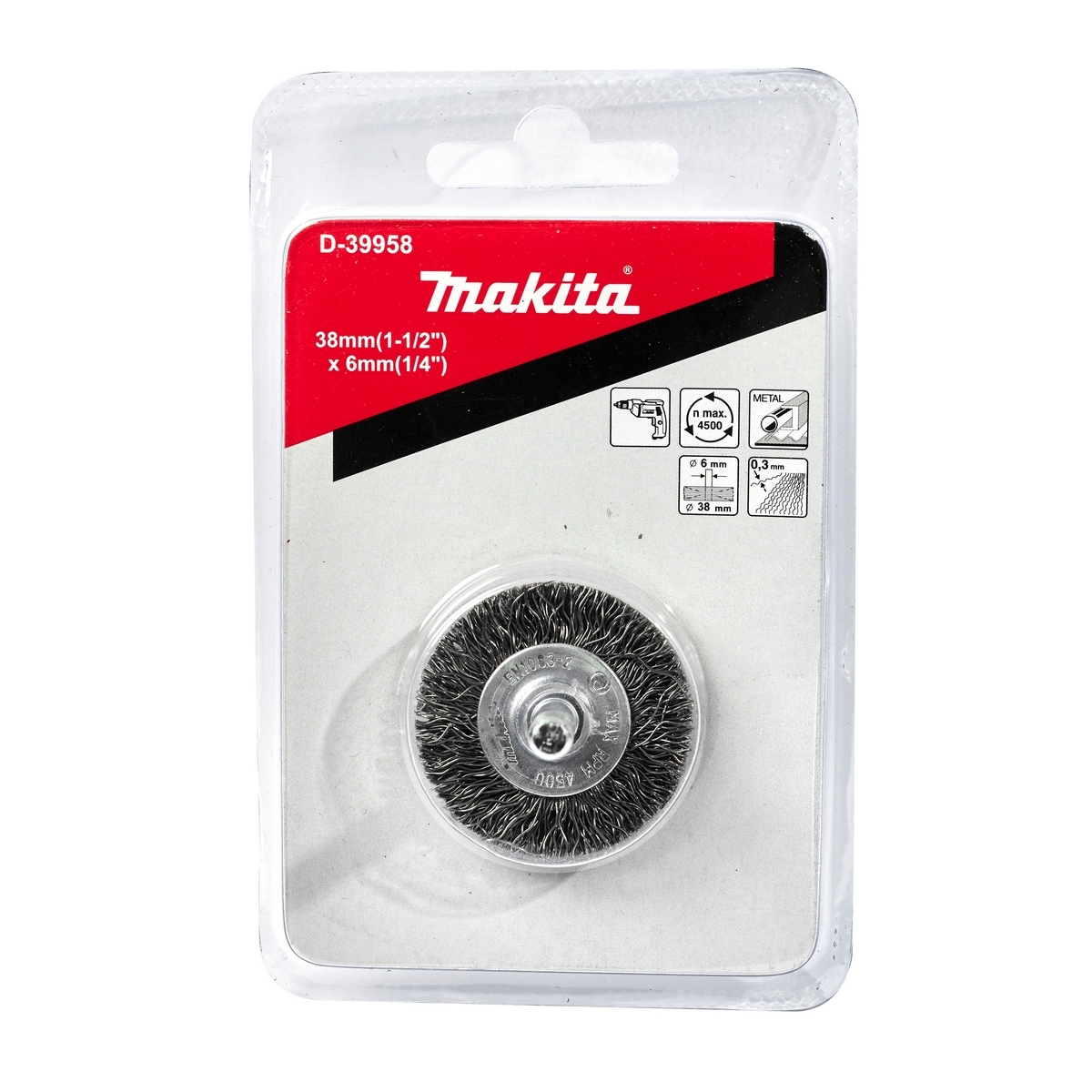 D-39958 แปรงลวดล้อมีแกน 38 MM (TT)