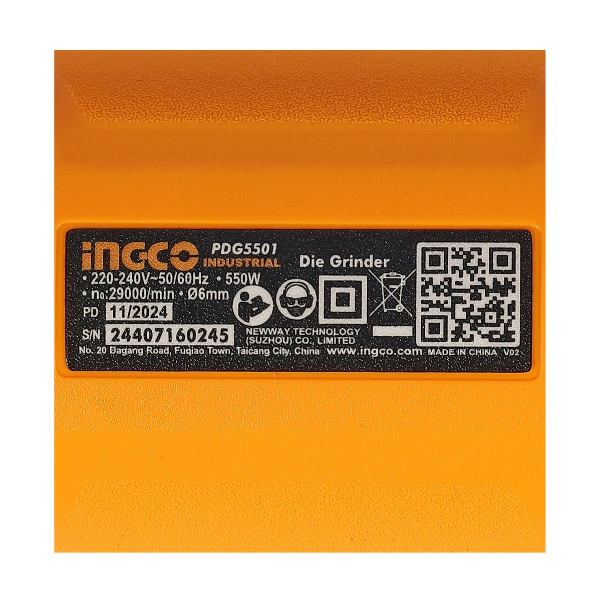 220V เครื่องเจียร์คอตรง 6 มม. 550W.