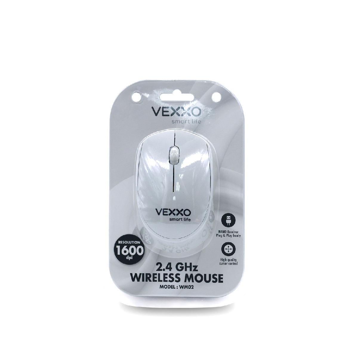 WM02 เมาส์ไร้สาย สีเทาพาสเทล