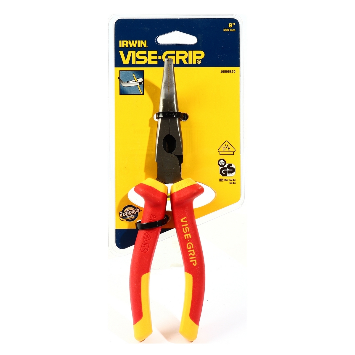 คีมปากแหลมปลายงอVISE GRIPหุ้มฉนวน 8 นิ้ว