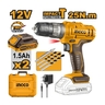 12V-สไลด์ สว่านกระแทก 25N.M-ชุด 1.5AH*2