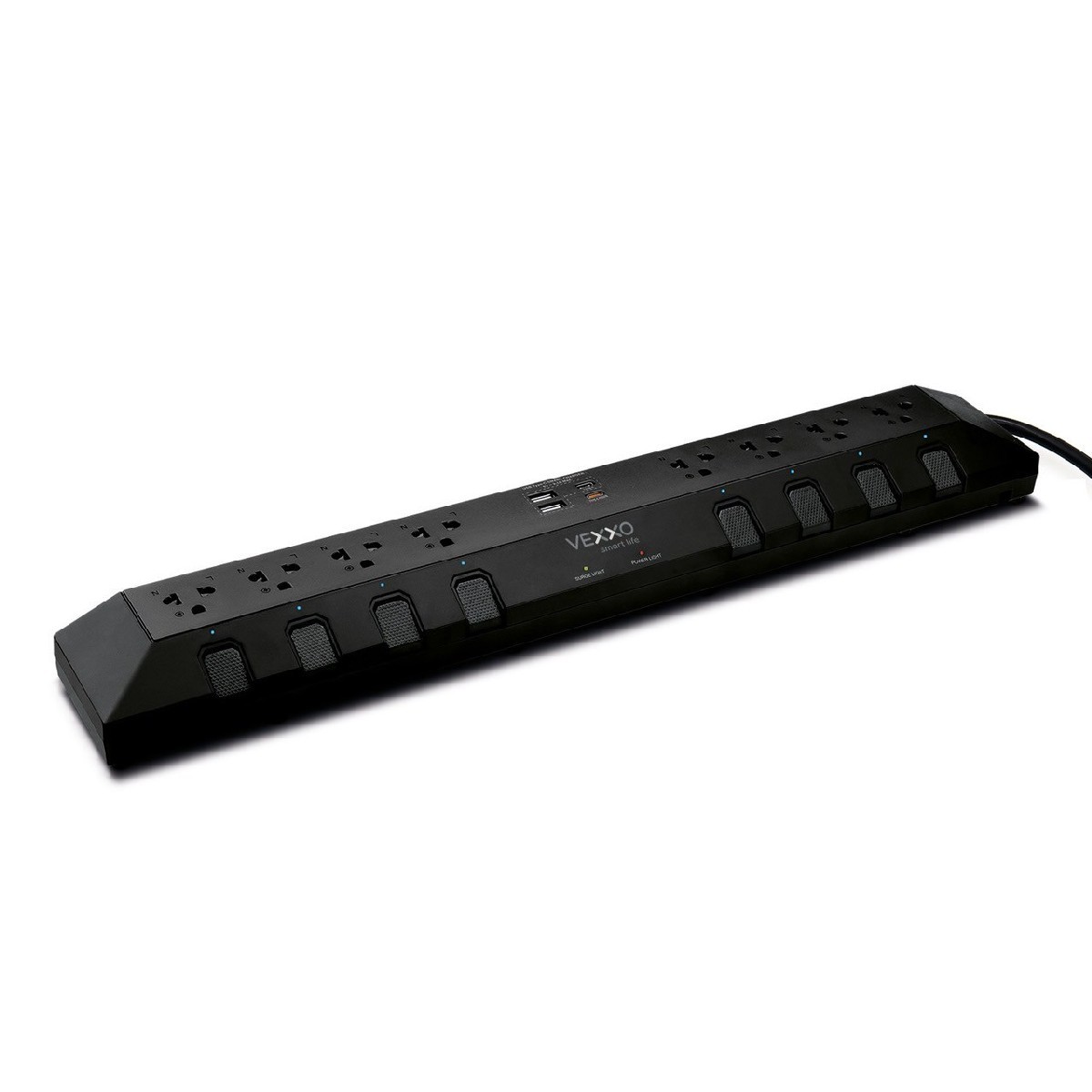 DO-883 ปลั๊กรางไฟ8ช่อง 8สวิตช์ USB3ม ดำ