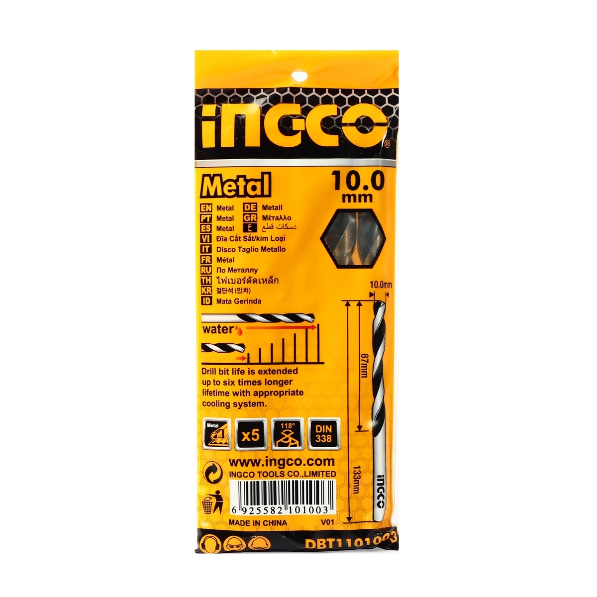 DBT1101003 ดอกสว่าน HSS 10 มม. (5PCS)