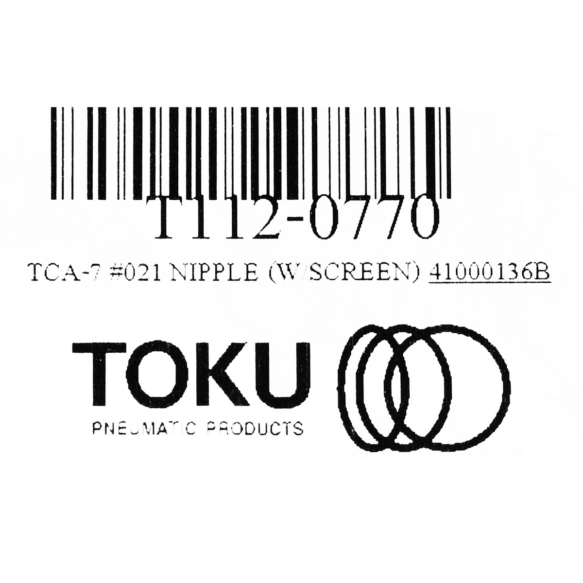 TCA-7 #021 NIPPLE (W/SCREEN)
