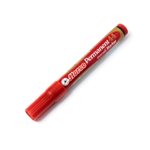 ปากกาเคมี H-44 หัวกลม ตราม้า - สีแดง