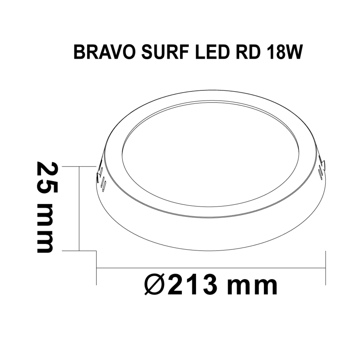 ดาวน์ไลท์ LED ติดลอยหน้ากลมดำ 18W DL