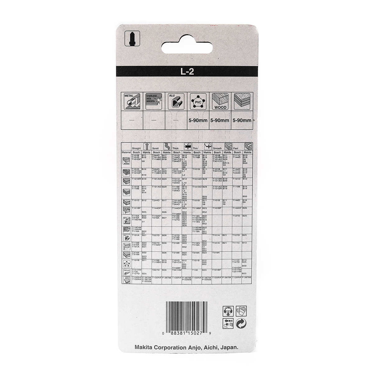 ใบเลื่อยจิกซอ L-2(5ใบ/1PAC) A-86309