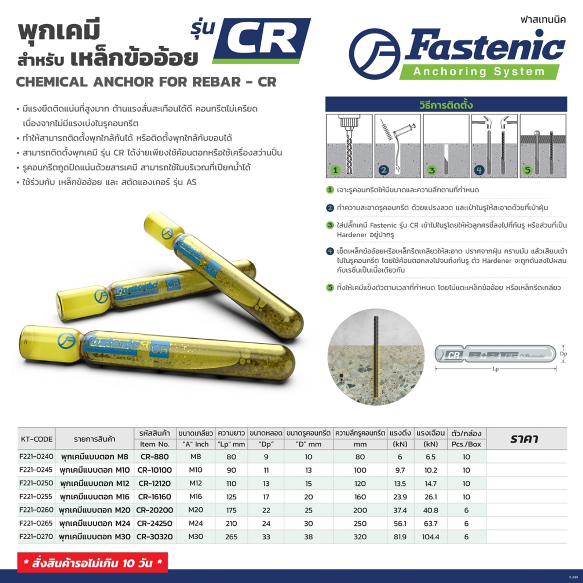CR-24250 พุกเคมีแบบตอก M24