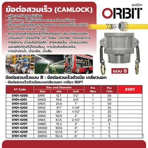 ข้อต่อสวมเร็ว อลูมิเนียม TYPE B 1-1/2"
