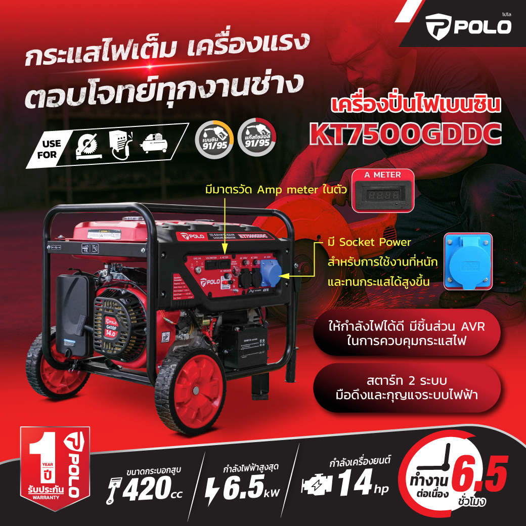 เครื่องปั่นไฟเบนซิน 7.8 กิโลวัตต์